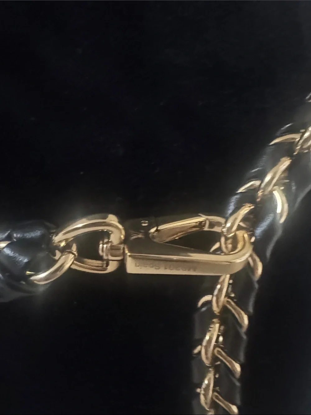 Louis Vuitton Black and Gold Chain Waistbelt with LV Medallion - Picture 4 of 6